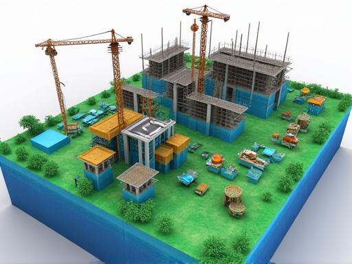 ドローンが撮影したデータから生成された建設現場の3Dモデル